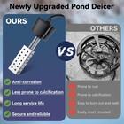 Pond Heater  Floating Deicer Heater For Outdoor Ponds  Koi Fish Warmer With T   