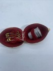 Vintage Acorn Gold Tone Thimble Needle Case Holder Necklace Sewing Kit Hinged