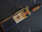 Antique Native American Indian Quebec French Knife   Scabbard Beaded Leather