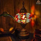 Handmade Turkish Mosaic Lamp With Extra Large Multicolor Glass Shade     Mor