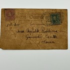 Antique 1906 Leather Postcard Marathon Ia Humor Comic Postage Due Stamp Rare