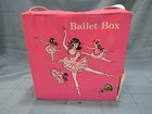 Vtg Pink Vinyl Ballet Box With 2 Compartments Ballerina Carrying Case 1970s X