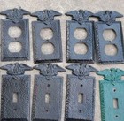 1960s Light Switch Covers Plates Metal Hammered Eagle Wall Socket Outlet Lot Vtg