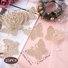 25pcs Ivory Butterfly Crochet Lace Doily Dessert Pad Afternoon Tea Cushion