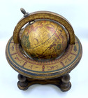 Vintage Old World Wood Desk Top Globe   Stand W zodiac Signs Made In Italy 7 5 