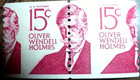 Oliver Wendell Holmes  Scott-1305 Error Misperf  15 Cent Mint Nh Usa Stamp Pair