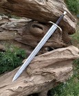 Hand Forged Viking Sword Damascus Steel Blade Sharp Battle Ready Medieval Sword