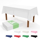  6 Pack White Disposable Tablecloth - Waterproof Plastic Table Cloth For 6 