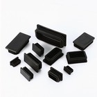 Rectangular Plastic End Caps Ribbed Plugs Blanking Inserts Tube Pipe Bungs Black
