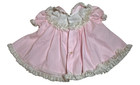 Bryan Pink Ruffle Baby Dress Girl Sz 6-9 Mos Floral Lace Vintage Usa Made Flaws