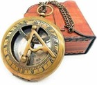 Antique Vintage Brass 2  Sundial Compass Nautical Maritime Locket Sundial Compas