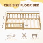 Naizea Floor Bed With Slats   Guardrail Toddler Bed Montessori Floor Bed W fence