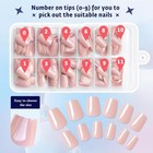 240pcs Short Press On Nails Full Cover Short Coffin Glossy Fake Nails Nude