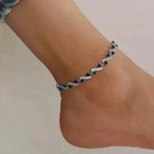 3ct Round Lab Created Blue Sapphire Diamond Women s Anklet 14k White Gold Finish