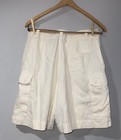 Vintage Ralph Lauren Country Ivory Linen Cotton Cargo Shorts   Size 12