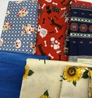 Lot Of 20 Half Yards Cotton Fabric Mixed Brands   Themes Solids Prints