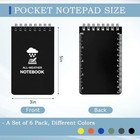 6 Pack Waterproof Notebook  3 X 5 Pocket Notepad  Top-spiral Weatherproof 