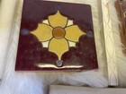 California Tile Ceramic Signed Relief Multicolor 4   rounded Corner Pieces Extras 