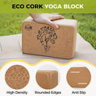 Cork Yoga Blocks 2 Pack Set natural Cork High Density 9 x6 x4  Yoga Blocks