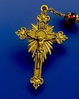 Catholic Red Glass Sacred Heart Of Jesus  Rosary  Gold  Tone Crucifix
