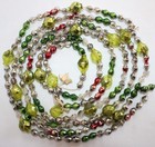 Vintage Christmas Mercury Glass Fasceted-multicolor Bead Garland 80  -japan