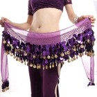 Sexy Women Belly Dance Hip Skirt Wrap Belt Glitter Sequins Tassel Hip Scarf