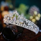 Vintage Silver Tiara Crown Princess Queen Gems Icy Gift Bridal Wedding Prom