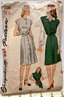 Vintage 1944 Simplicity  1238 1940s Dress   Jumper Bishop Sleeve Blouse Bust 36 