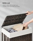 Laundry Hamper Foldable Synthetic Rattan Basket With Lid 23 8 Gal  90l 