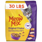  2 Pack  Meow Mix Original Choice Dry Cat Food 30 Lb Bags Chicken Turkey