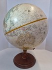 Vtg Replogle 12  Diameter Globe World Classic Series Raised Relief Hardwood Base