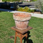 Vintage Mexican Terracotta Planter 11  Rustic Aged Weathered Clay Pot