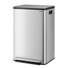 Modern 13 Gallon Kitchen Trash Can Stainless Steel Step-on Garbage Bin With Lid