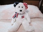 Ty  Beanie Buddy And Baby America  white  - Set Of 2 - New With Tags