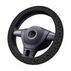 Black Leopard Print Cheetah Elastic Steering Wheel Cover  Non-slip Breathable   