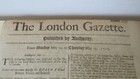 Antique 18th Century 319 Year Old London Gazette Uk Newspapers 1707  1708