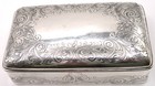 Antique Sterling Silver Engraved Box     204g  925     Ornate Scrollwork no Monogram