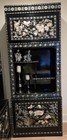 Vintage Korean Black Lacquer With Mother Of Pearl Inlay Cabinets Floral   Bird