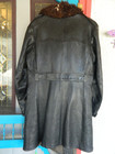 1940s ww2 long Military Leather Or Horsehide Coat jacket wear To Collar swedish