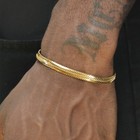 10k Yellow Gold 6mm Flat Snake Bone Bracelet Italian Made 7 