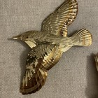 Vintage Homco Flying Brass Birds Wall D  cor Home Interiors Mcm Retro Set Of 3  2