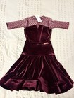 Ballroom Competition Dress  Girls Burgundy Velvet 