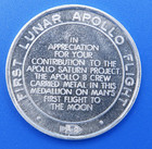 Nasa Coin   Medallion Vtg   Flown Metal   Apollo 8    68 Manned Flight Awareness