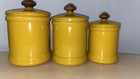 Vintage Retro West Bend Kromex Gingham Canister Set Daisy Mcm 1970   s Yellow