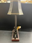 Vintage Brass French Double Empire Style Bouillottee Desk Table Lamp