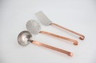 Vintage Copper Metal Kitchen Utensils Mid Century Modern Hanging Set Farmhouse