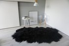 Genuine Quad  4skin  Icelandic Sheepskin Rug Black Brown Color Soft Long Wool Us