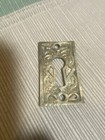 Antique Vintage Brass Skeleton Key Hole Escutcheon Plate Victorian Eastlake