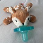 Wubbanub Fawn Mary Meyer Infant Plush Toy Pacifier Brown Beige Spots  0-6 Months