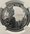 2017pm Falklands Silver 1 Crown Ngc Reverse Pf-69 Britannia Motto Early Releases